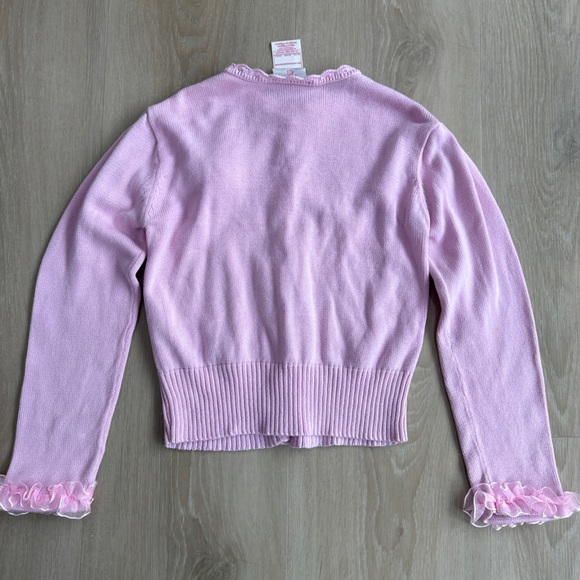 Kids Ruffled Pink Cardigan 8-9 - Picture 6 of 7
